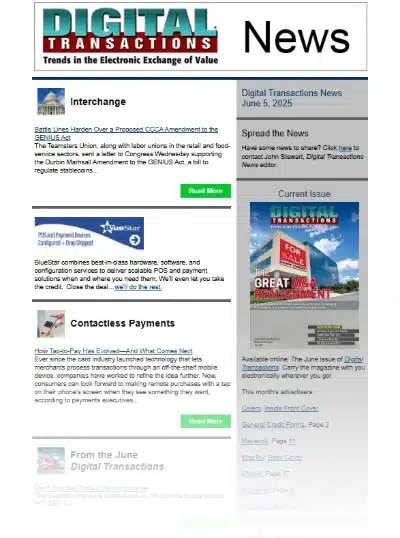 More CCCA Battle Lines Drawn; Tap to Pay’s Next Steps; Isaacman Moves to Executive Chairman