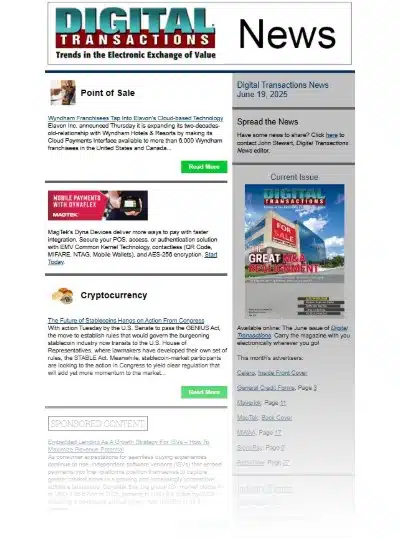 Wyndham Books Elavon’s Cloud Payments; Stablecoin’s Future Lies in Congress; LendingClub’s New Debit Card