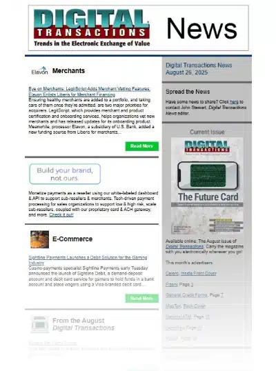 LegitScript Adds Merchant Vetting Features; Sightline Debit for Gaming Debuts; VersaBank’s Crypto Pilot